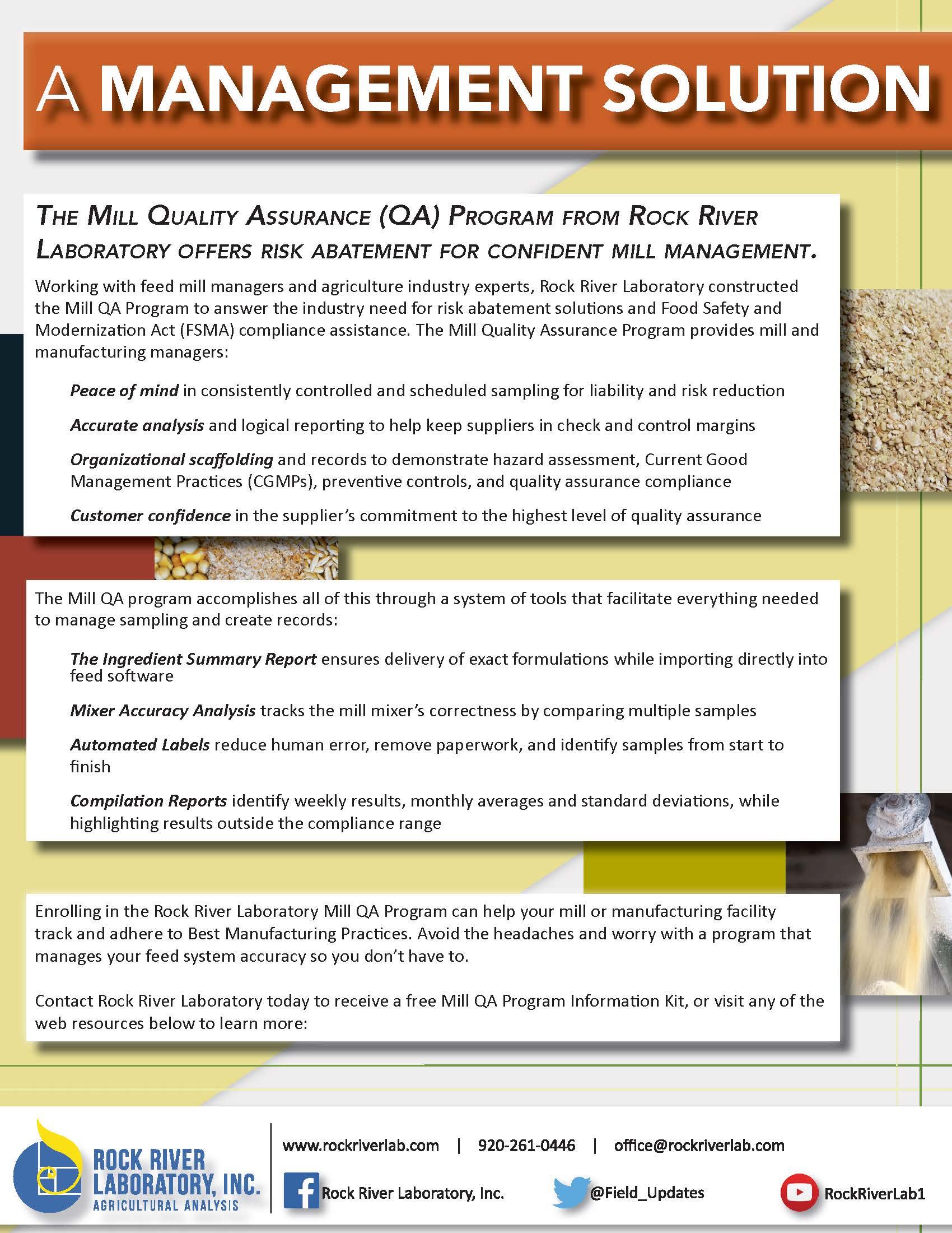 Rock River Laboratory Mill QA Program Information Sheet